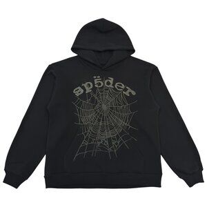 Sp5der Phantom Web Hoodie Sweatshirt Black | Spider Worldwide